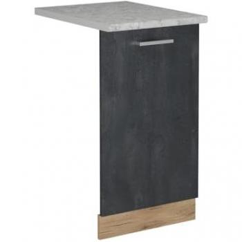 Panel Frontal para Lavavajillas R-Line, Hormigón Negro/Roble Dorado, 45 cm, Acabado Mármol