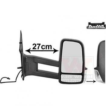 Espejo retrovisor VAN WEZEL 5862824 con diseño específico para vehículos, incluye carcasa de alta calidad, cristal plano, ajuste manual y es compatible con varios modelos de automóviles