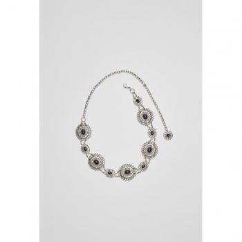 Stradivarius Grey Contrast Metal Belt Size M