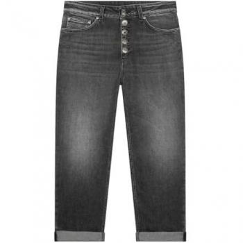 DONDUP Women's Black Cropped Jeans Size 26 with Pockets
