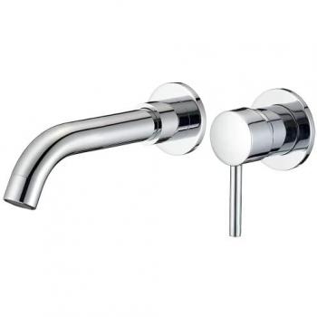 Grifo lavabo empotrado redondo monomando cromado caño 15 cm serie Guadiana Valaz
