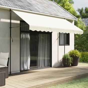 Tela de cenefa de toldo de repuesto rayas crema 3,5 m con protección UV para terraza, patio exterior y jardín