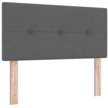 Cabezal LED Tapizado con Luz de Tira Gris Oscuro 80 cm Tela