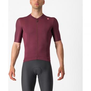 Castelli Espresso Short Sleeve Cycling Jersey - Deep Bordeaux / Silver Moon / 2XLarge