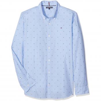 Tommy Hilfiger AME TH Dobby Shirt L/S, Blusa para Niños, Azul