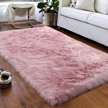 Topspitgo Oveja de Piel sintética Felpudo Alfombra Antideslizante Lujosa Suave Lana Artificial Alfombra para salón Dormitorio baño sofá Silla cojín
