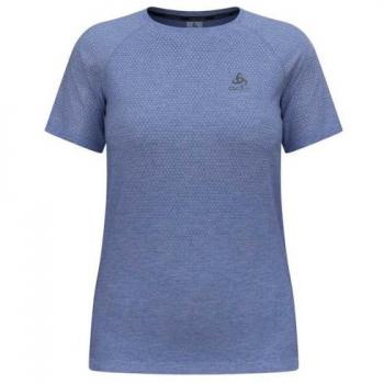 Camiseta de Manga Corta Crew Essential Seamless para Mujer Odlo Azul (S)