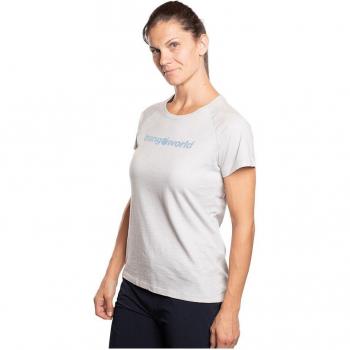 Camiseta de mujer Trangoworld Azagra Th, manga corta, color gris claro y azul, talla S