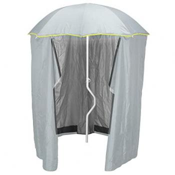 Sombrilla de Playa y Jardín GiraFacile 200 cm con Protección UV y Cortina Zeus Color Blanco - Plata