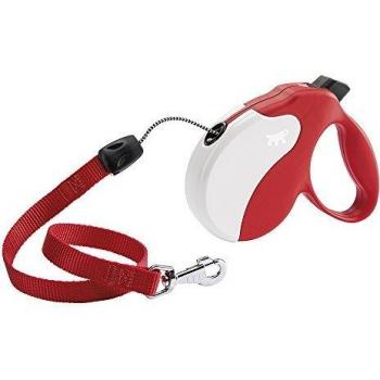Ferplast - Correa Extensible para Perros Amigo Cord S, Cordón retráctil, 5 m, máx. 15 kg, Rojo