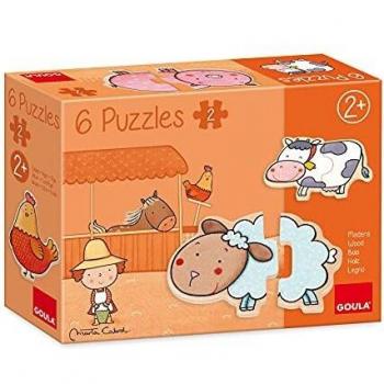 Goula - La Granja de Carla, Puzle de madera con animalitos de la granja a partir de 2 años