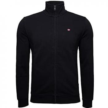 Napapijri Balis Men's Full Zip Sweatshirt - Black, Size XL, Cotton, Casual Sportswear