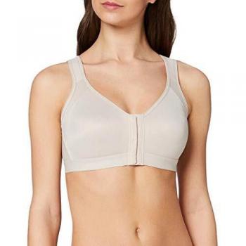Leonisa Women's Wireless Posture Corrector Back Support Bra - Beige Maternity Plus Size 36D