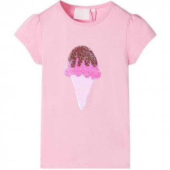 Camiseta infantil rosa chillón 92