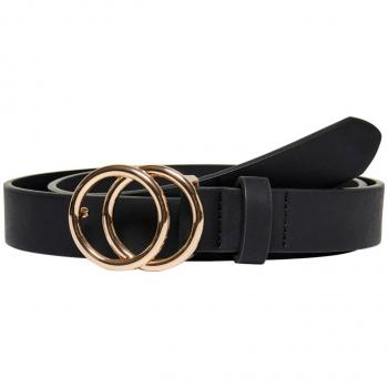 Cinturón Only Onlrasmi Negro Gold - Cinturón de mujer, diseño en faux leather, color negro, estilo jeans