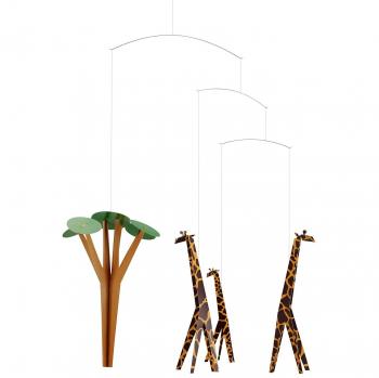Flensted Mobiles Giraffes on The Savannah Móvil, Acero, Multicolor, 60x47 cm