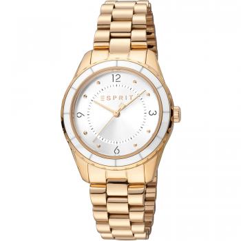Esprit Skyler Women's Rose Gold Stainless Steel Analog Watch with Silver Grey Dial