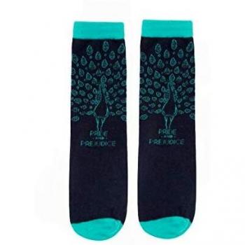 Out of Print Literary and Book-Themed Unisex Cotton Socks for Book Lovers, Readers, and Bibliophiles, Pride and Prejudice, S