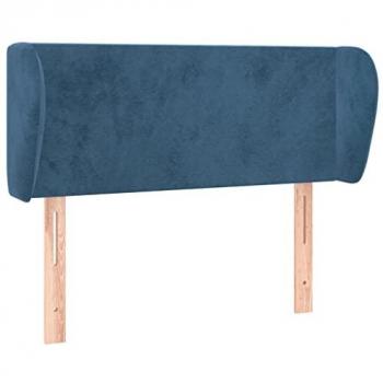 Cabecero de terciopelo azul oscuro 93x23x78/88 cm