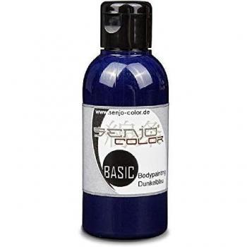 Pintura Corporal I 75 ml I para Aerógrafo y Pincel I Carnaval, Disfraces, Pintacaras I Senjo Color Basic I Azul oscuro