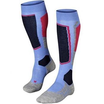 FALKE SK2, Calcetines de esquí Mujer, Lana, Azul (Wave 6249), 41-42 (pack de 1