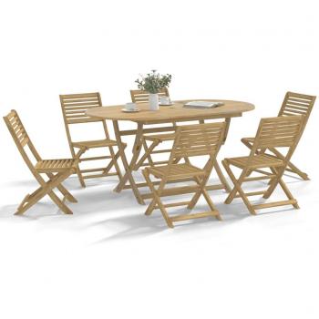 Sillas de jardín plegables 6 uds madera acacia 48,5x61,5x87 cm Marrón