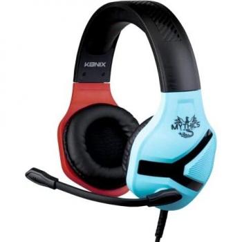 Auriculares Gaming Konix Mythics Nemesis con Micrófono para Nintendo Switch, Jack 3.5mm, Almohadillas Acolchadas, Diadema Ajustable, Color Rojo y Azul