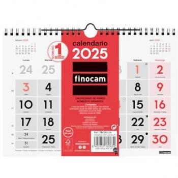 Calendario de Pared Neutro 2025 con Números Grandes S-210x150 mm Finocam