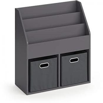 Estantería Infantil Luigi, Gris, 72 x 79 cm con 2 Cajas Plegables