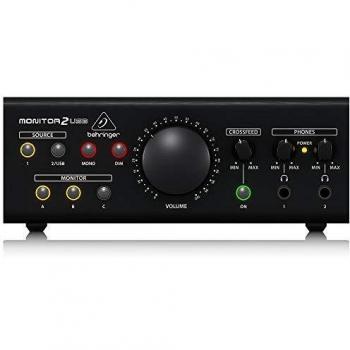 Controlador de Monitores y Auriculares Behringer MONITOR2USB con Interfaz de Audio USB y Control VCA