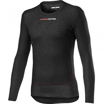 Camiseta Interior de Ciclismo Castelli Prosecco Tech de Manga Larga para Hombre, Color Negro, Talla S
