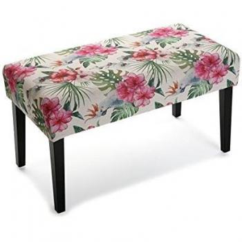 Versa 21350150 Taburete pie de cama Flores 4, 45x40x80 cm, Multicolor, Banco