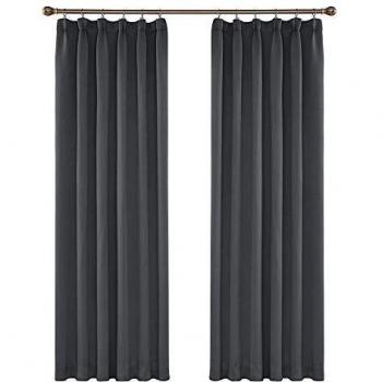 Amazon Brand - Umi Cortinas Opacas de Salon Termicas Aisantes para Ventana Dormitorio Moderno Fruncidas 2 Piezas 140 x 280 cm Gris Claro