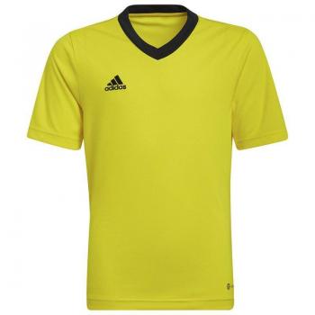 Camiseta de fútbol adidas entrada 22 amarilla para niño, manga corta, ideal para entrenamiento