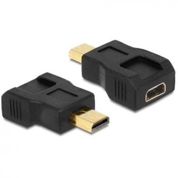 Adaptador de cable HDMI micro-D DeLOCK 65502 Negro - Conector Micro HDMI a D, 1.30 cm, Adaptador de Datos y Video