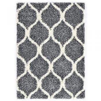 vidaXL Alfombra Bereber Peluda PP Azul y Beige 120x170cm Decoración Casa Hogar Flequillos Hechos a Mano Tradicional Moderna Elegante Suave Duradera