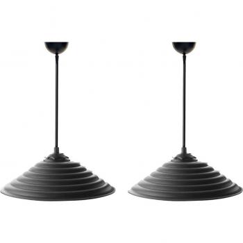 Lámpara de techo WELLHOME, ABS y policarbonato Color Negro, Set de 2 lámparas de techo