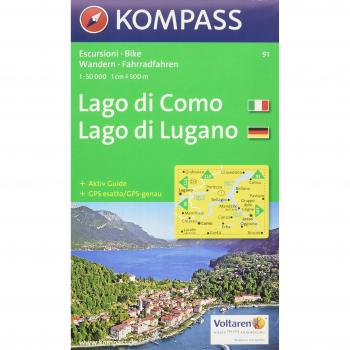 Mapa excursionista y topográfico 1:50.000 Lago di Como y Lago di Lugano - Kompass