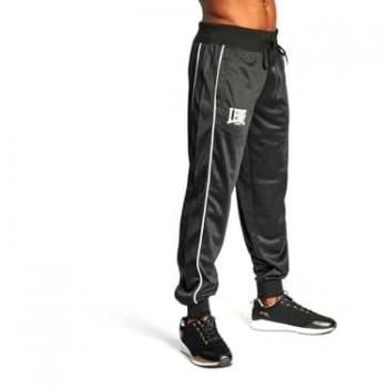 Pantalón boxeo Leone 1947 Shock Negro Blanco - L, Pantalón largo de boxeo, color negro con detalles en blanco, talla L, diseñado para hombres, fabricado por Leone 1947