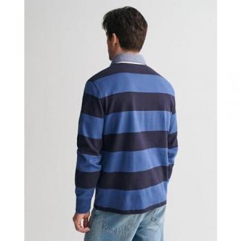 Gant Polo de Manga Larga 2004083 Azul - Polo de hombre con diseño de rayas, color azul