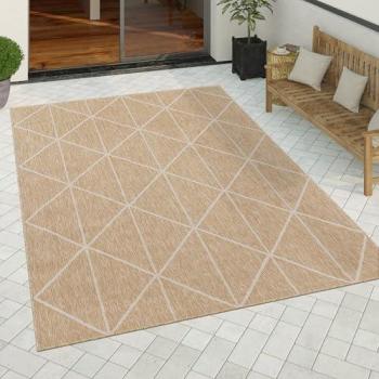Alfombra Salon De Habitacion Cocina Exterior Terraza Nordica Dibujo Geometrico 240x340 cm, Beige 2 - Paco Home