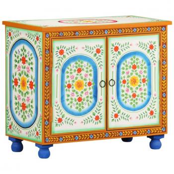 Hand Painted Mango Wood Sideboard 27.6x13.8x23.6