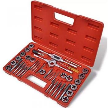 vidaXL Set de machos y terrajas 40 piezas