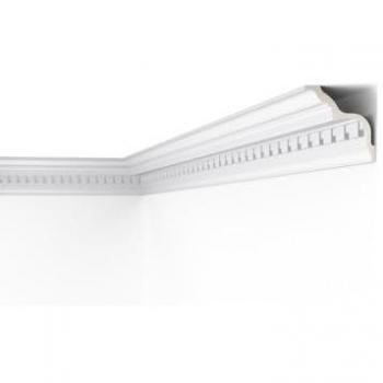 Cornisa decorativa Z5 Arstyl Noel Marquet de poliuretano, diseño clásico atemporal, color blanco, 2 m