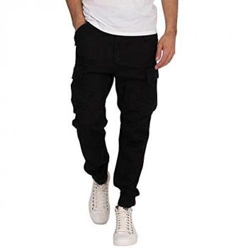 Alpha Industries Airman Tapered Fit Joggers - Black - Size 34 for Men