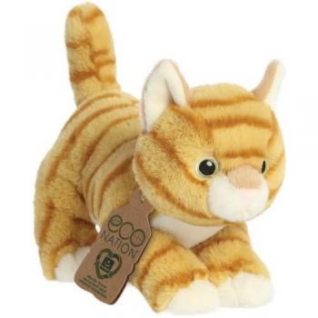 Eco Nation Peluche Aurora Lleno de Material Reciclado (Gato Atigrado Naranja)