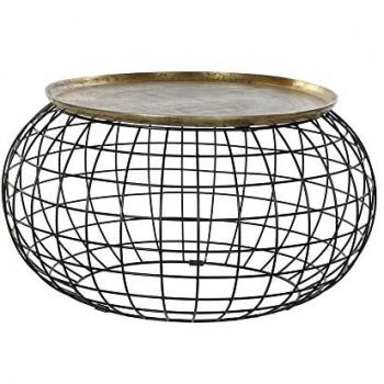 Mesa auxiliar DKD Home Decor 80 x 80 x 44 cm Negro Dorado Aluminio Plástico