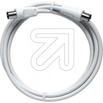 Cable Coaxial Axing BAK 500-80 de 5m con Conectores IEC, Clase A, Blanco, 90 dB