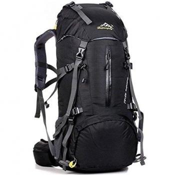 Minetom 50L Mochilas Impermeable Viaje Morral Deporte Multifunción Bolsa Plegable Trekking Viajes Al Aire Libre Gran Capacidad Negro One Size