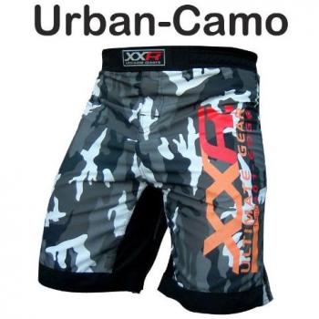 XXR Pantalones cortos para deportes de lucha y artes marciales, diseño de camuflaje, color verde o gris, color Urban-Camo, tamaño XXL